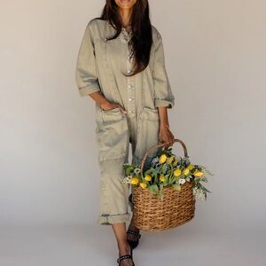 We The Free Olive Wash Margarita Jumpsuit